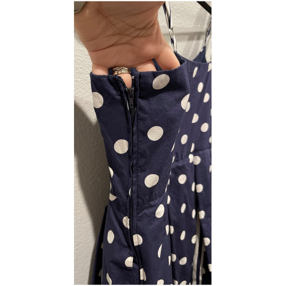 MODCLOTH Fit And Flare Polka Dot Striped Midi Dress - Picture 7 of 7